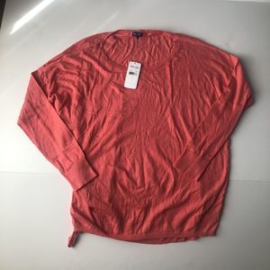 Splendid Ruched Side Orange Sweater Size Small NWT